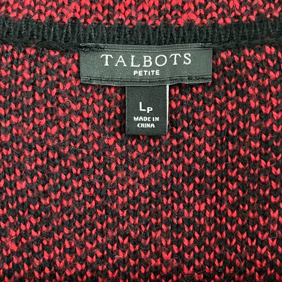 SOLD - Talbots Plaid Cotton Blend Notch Collar Sweater Jacket - Picture 6 of 7